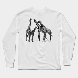 Giraffe - Family on Safari in Kenya / Africa Long Sleeve T-Shirt